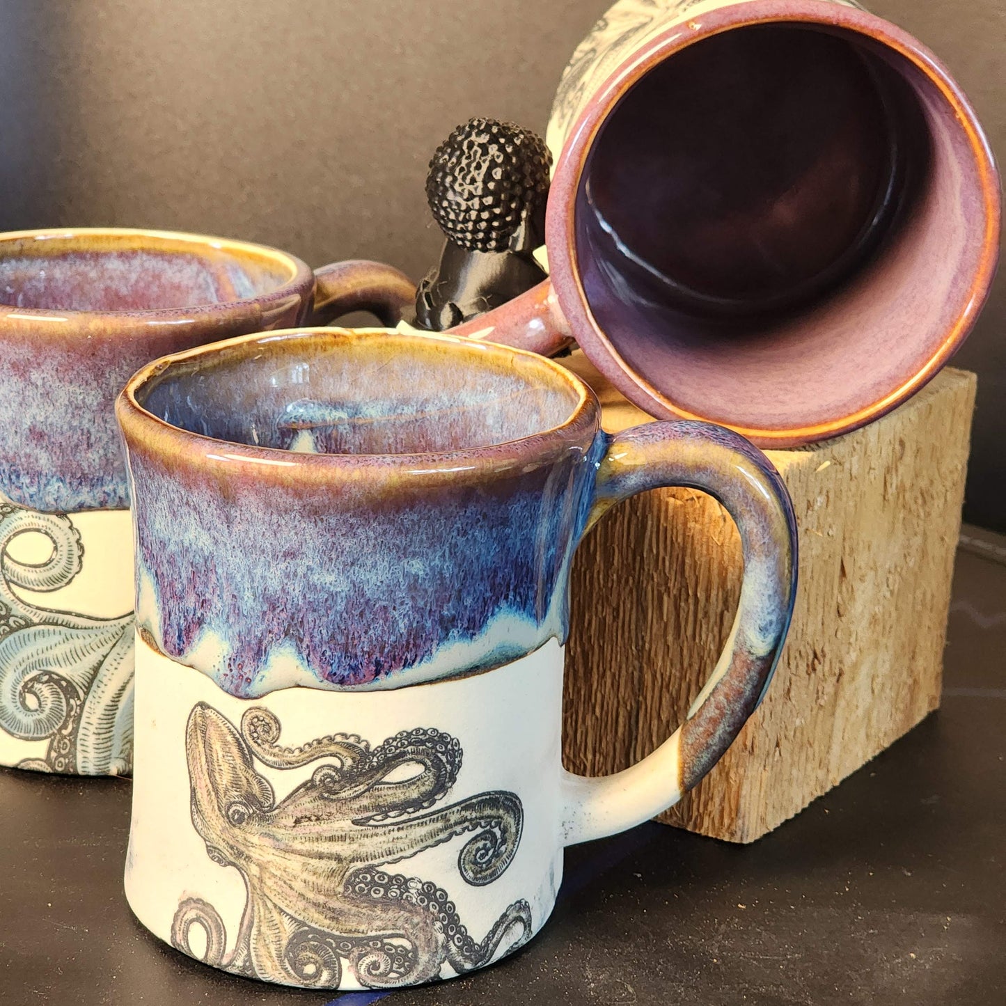 The Giant Pacific Octopus Mug: Made by Alex Shaffer, local artist, handmade in Roberts Creek