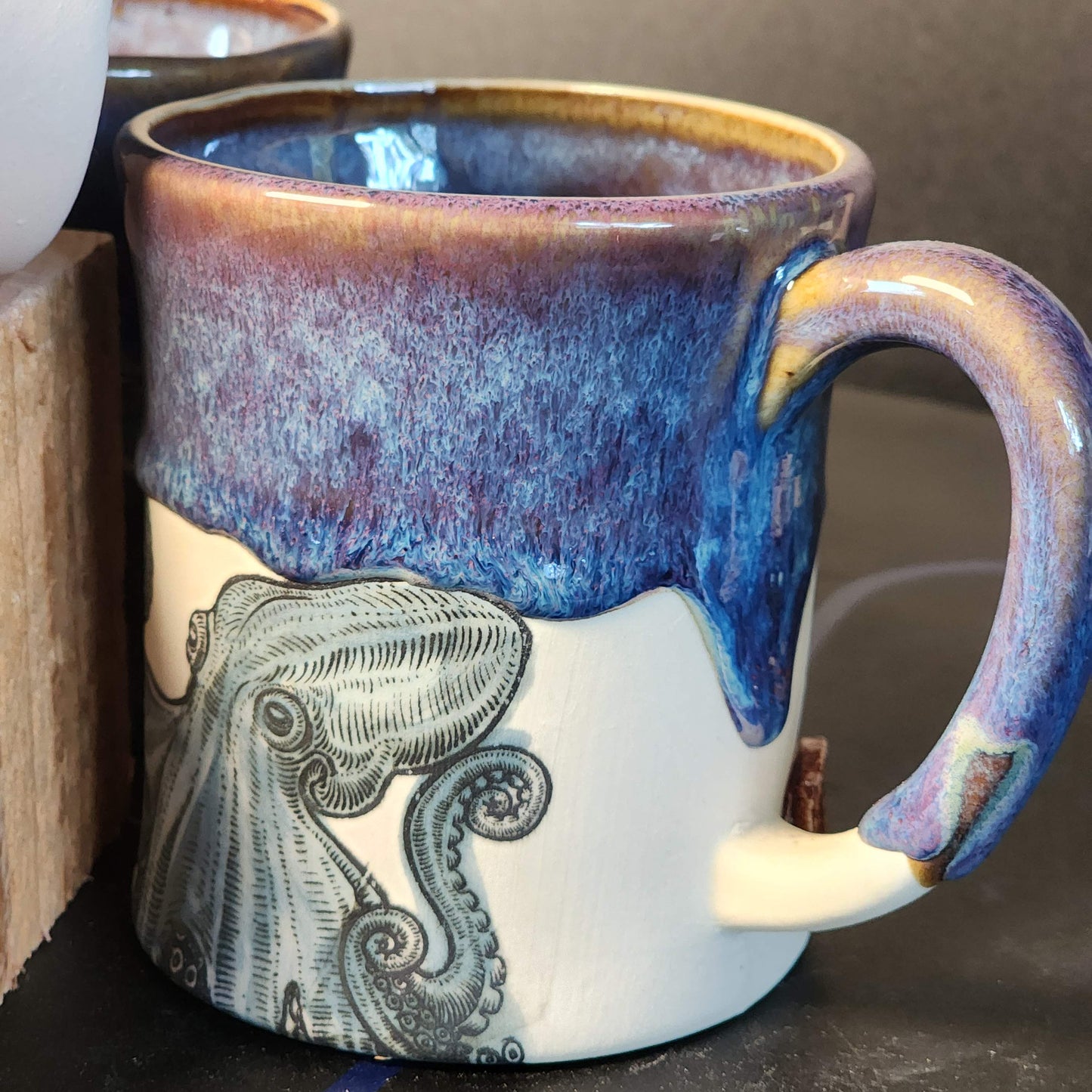 The Giant Pacific Octopus Mug: Made by Alex Shaffer, local artist, handmade in Roberts Creek