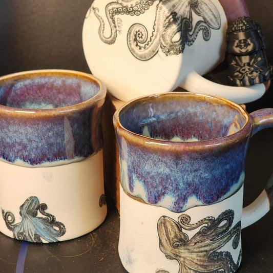 The Giant Pacific Octopus Mug: Made by Alex Shaffer, local artist, handmade in Roberts Creek