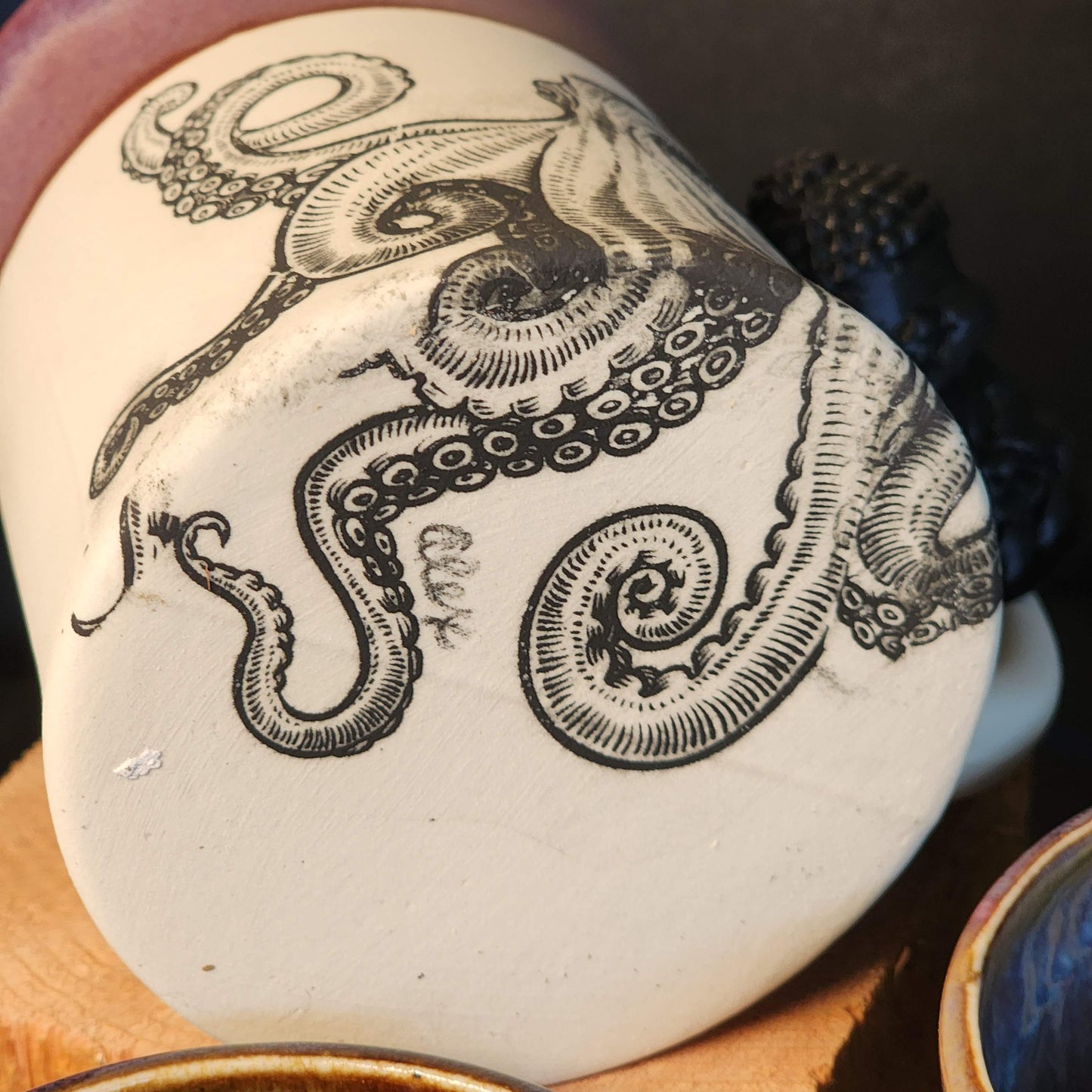 The Giant Pacific Octopus Mug: Made by Alex Shaffer, local artist, handmade in Roberts Creek