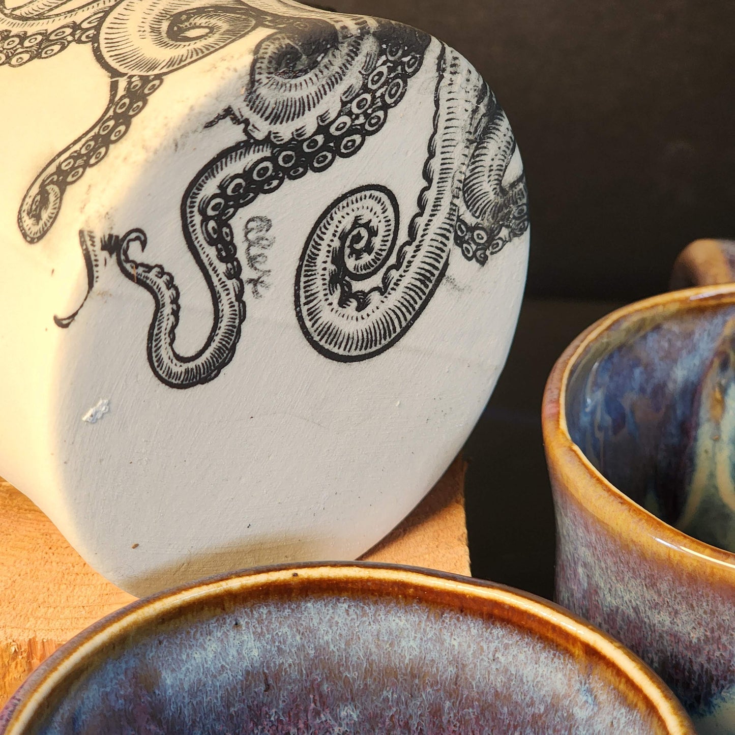 The Giant Pacific Octopus Mug: Made by Alex Shaffer, local artist, handmade in Roberts Creek