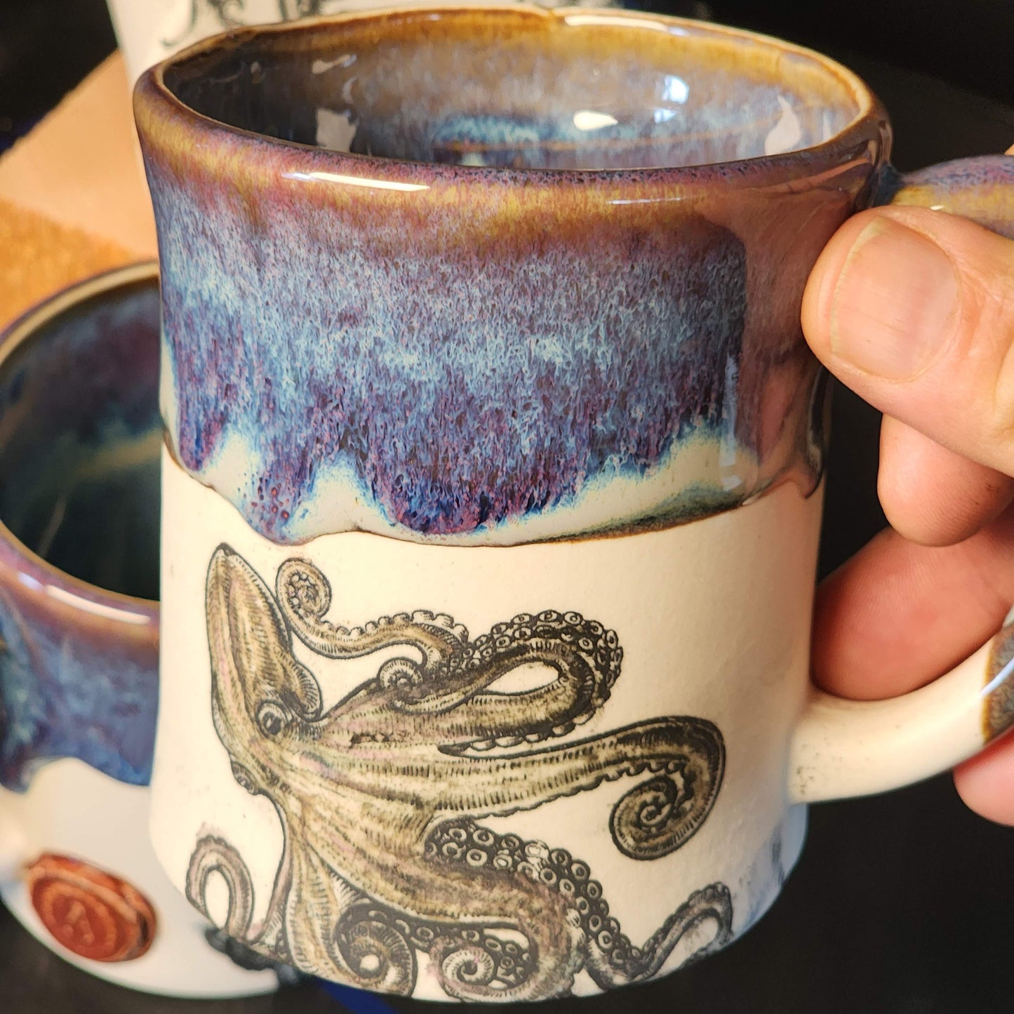 The Giant Pacific Octopus Mug: Made by Alex Shaffer, local artist, handmade in Roberts Creek