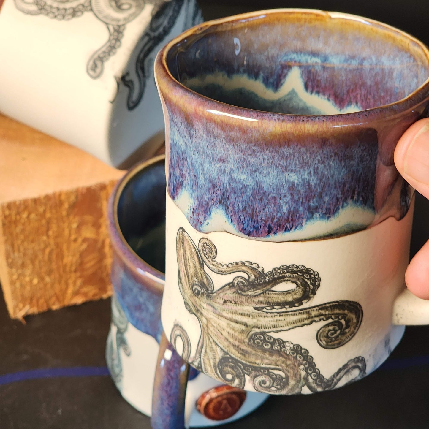 The Giant Pacific Octopus Mug: Made by Alex Shaffer, local artist, handmade in Roberts Creek